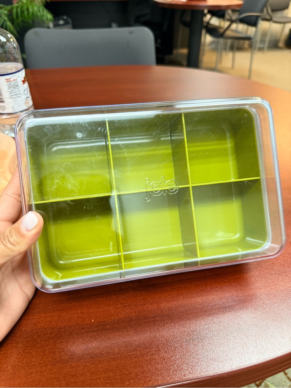 Joie 6-Compartment Organizer Box with Clear Lid – Green & White 💚